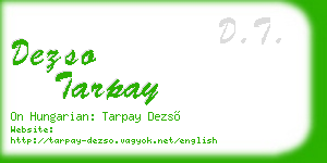 dezso tarpay business card